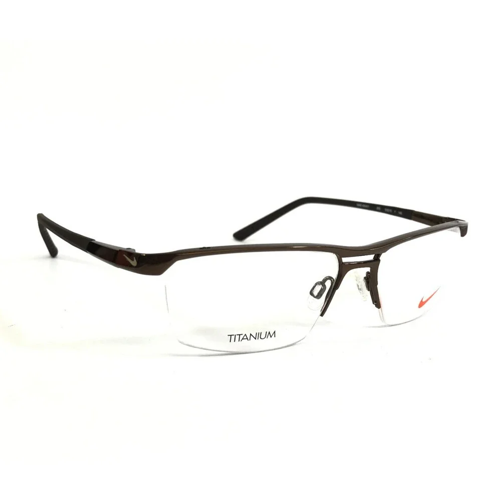 Nike Eyeglasses Frames 6044/1 205 Dark Cinder Rectangle Titanium 53-15-140